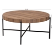 Baxton Studio Umar Brown Finished Wood and Black Metal Coffee Table