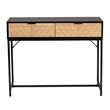 Baxton Studio Jacinth Two-Tone Brown Wood and Black Metal 2-Drawer Console Table