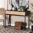 Baxton Studio Jacinth Two-Tone Brown Wood and Black Metal 2-Drawer Console Table