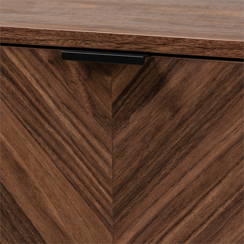 Baxton Studio Sadia Modern Walnut Brown Finished Wood Storage Cabinet