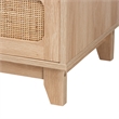 Baxton Studio Elsbeth Oak Brown Wood and Natural Rattan 5-Drawer Storage Cabinet