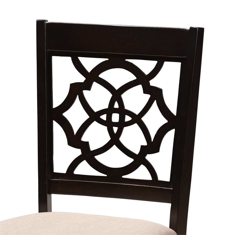 Baxton Studio Sadie Beige Fabric and Espresso Brown Wood 5-Piece Dining Set