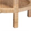 Baxton Studio Bella Brown Mahogany Wood and Natural Rattan 2-Tier End Table
