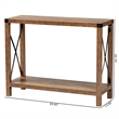 Baxton Studio Rumi Natural Brown Finished Wood and Black Metal Console Table