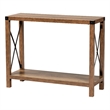Baxton Studio Rumi Natural Brown Finished Wood and Black Metal Console Table