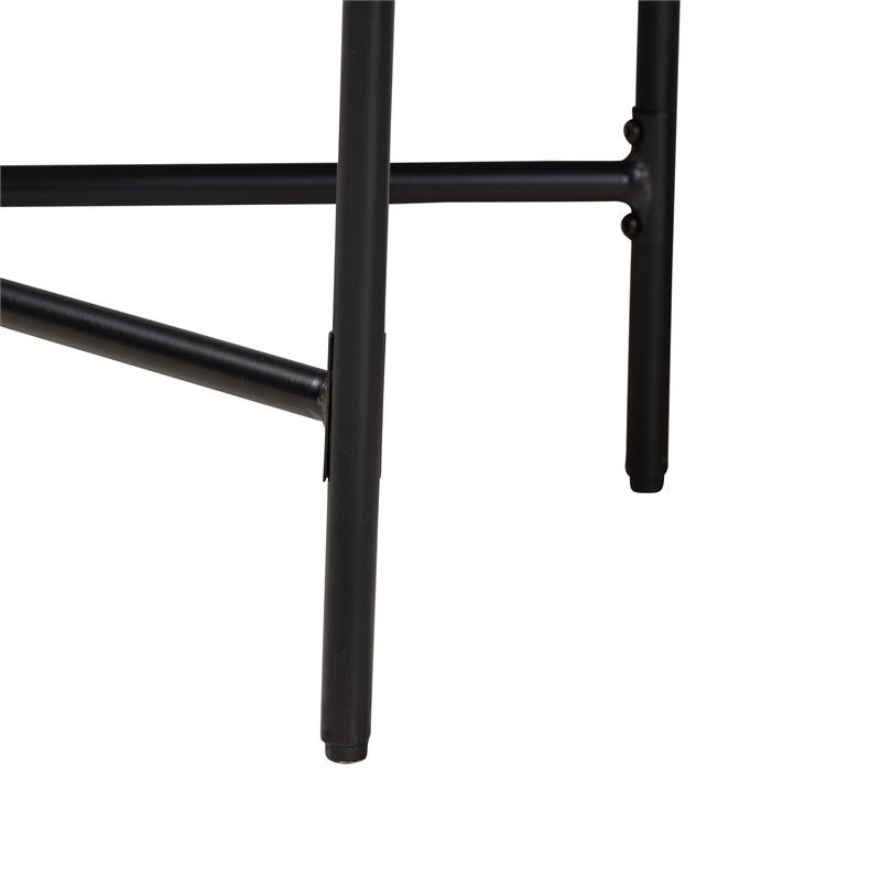 Baxton Studio Savion Walnut Brown Finished Wood and Black Metal Console Table