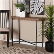 Baxton Studio Savion Walnut Brown Finished Wood and Black Metal Console Table