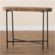 Baxton Studio Savion Walnut Brown Finished Wood and Black Metal Console Table