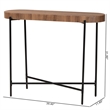 Baxton Studio Savion Walnut Brown Finished Wood and Black Metal Console Table