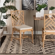 Baxton Studio Rio Modern Bohemian Natural Brown Rattan Dining Chair