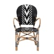 Baxton Studio Wallis Two-Tone Black and White Weaving and Rattan Dining Chair