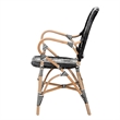 Baxton Studio Wallis Two-Tone Black and White Weaving and Rattan Dining Chair