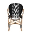 Baxton Studio Wallis Two-Tone Black and White Weaving and Rattan Dining Chair
