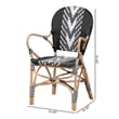 Baxton Studio Wallis Two-Tone Black and White Weaving and Rattan Dining Chair
