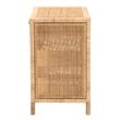 Baxton Studio Bella Brown Mahogany Wood and Rattan 1-Drawer Console Table