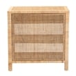 Baxton Studio Bella Brown Mahogany Wood and Rattan 1-Drawer Console Table