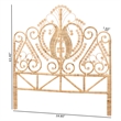 Baxton Studio Caelinus Natural Brown Rattan Queen Size Standalone Headboard