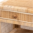 Baxton Studio Bella Brown Mahogany Wood and Natural Rattan 1-Drawer Nightstand