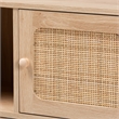 Baxton Studio Elsbeth Light Brown Wood and Natural Rattan 3-Door Sideboard
