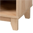 Baxton Studio Elsbeth Light Brown Wood and Natural Rattan 3-Door Sideboard