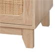 Baxton Studio Elsbeth Brown Finished Wood and Natural Rattan 2-Door TV Stand