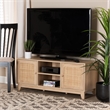 Baxton Studio Elsbeth Brown Finished Wood and Natural Rattan 2-Door TV Stand