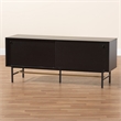 Baxton Studio Truett Brown Wood and Two-Tone Black and Gold Metal TV Stand