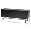 Baxton Studio Truett Brown Wood and Two-Tone Black and Gold Metal TV Stand