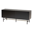 Baxton Studio Truett Brown Wood and Two-Tone Black and Gold Metal TV Stand