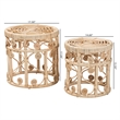Baxton Studio Natural Brown Rattan 2-Piece Nesting End Table Set