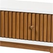 Baxton Studio Odile Two-Tone Brown and White Bayur Wood 1-Drawer Console Table