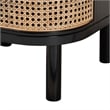 Baxton Studio Nabila Black Bayur Wood and Rattan 3-Drawer End Table Nightstand