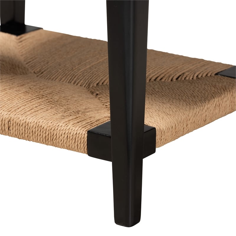 Baxton Studio Freya Modern Bohemian Black Finished Bayur Wood End Table