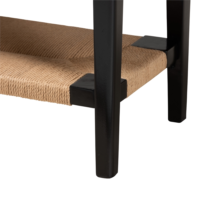 Baxton Studio Freya Black Finished Bayur Wood 1-Drawer Console Table