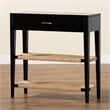 Baxton Studio Freya Black Finished Bayur Wood 1-Drawer Console Table