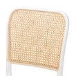Baxton Studio Neah Japandi White Wood and Natural Rattan Dining Chair