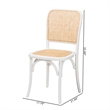 Baxton Studio Neah Japandi White Wood and Natural Rattan Dining Chair