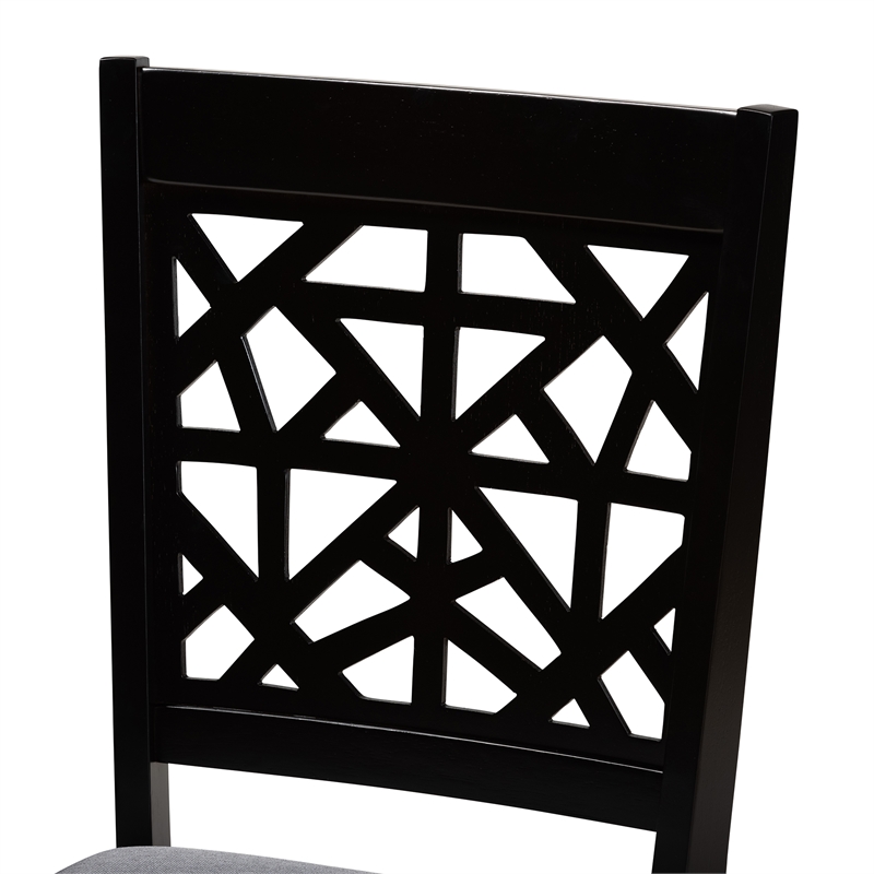 Baxton Studio Aiden Gray Fabric and Dark Brown Finished Wood 5-Piece Dining Set