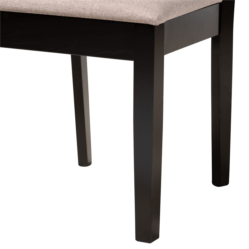 Baxton Studio Aiden Beige Fabric and Dark Brown Wood 5-Piece Dining Set