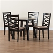 Baxton Studio Ruby Beige Fabric and Dark Brown Wood 5-Piece Dining Set