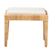 Baxton Studio Sofia Natural Brown Rattan and Mahogany Wood Ottoman