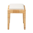 Baxton Studio Sofia Natural Brown Rattan and Mahogany Wood Ottoman