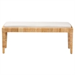 Baxton Studio Sofia Bohemian Natural Brown Rattan and Mahogany Wood Bench