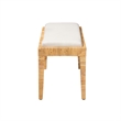 Baxton Studio Sofia Bohemian Natural Brown Rattan and Mahogany Wood Bench