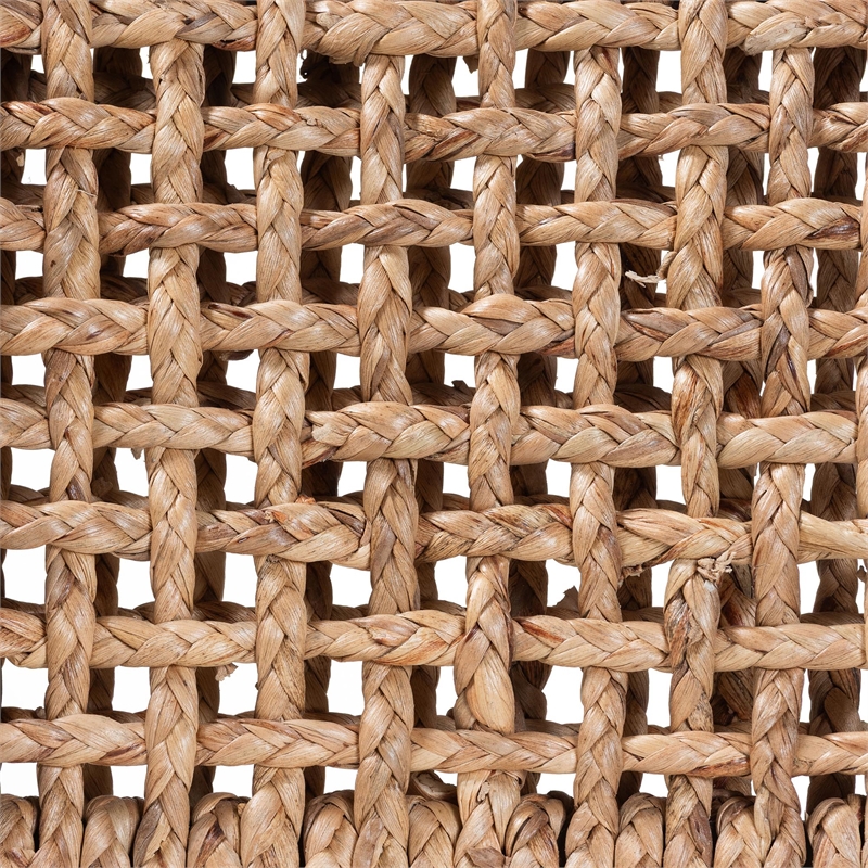 Baxton Studio Alise Dark Brown Mahogany Wood and Banana Fiber Counter Stool