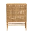Baxton Studio Vivan Brown Rattan and Mahogany Wood 3-Shelf Storage Cabinet