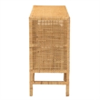 Baxton Studio Vivan Natural Brown Rattan and Mahogany Wood Storage Cabinet