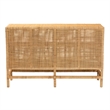 Baxton Studio Vivan Natural Brown Rattan and Mahogany Wood Storage Cabinet