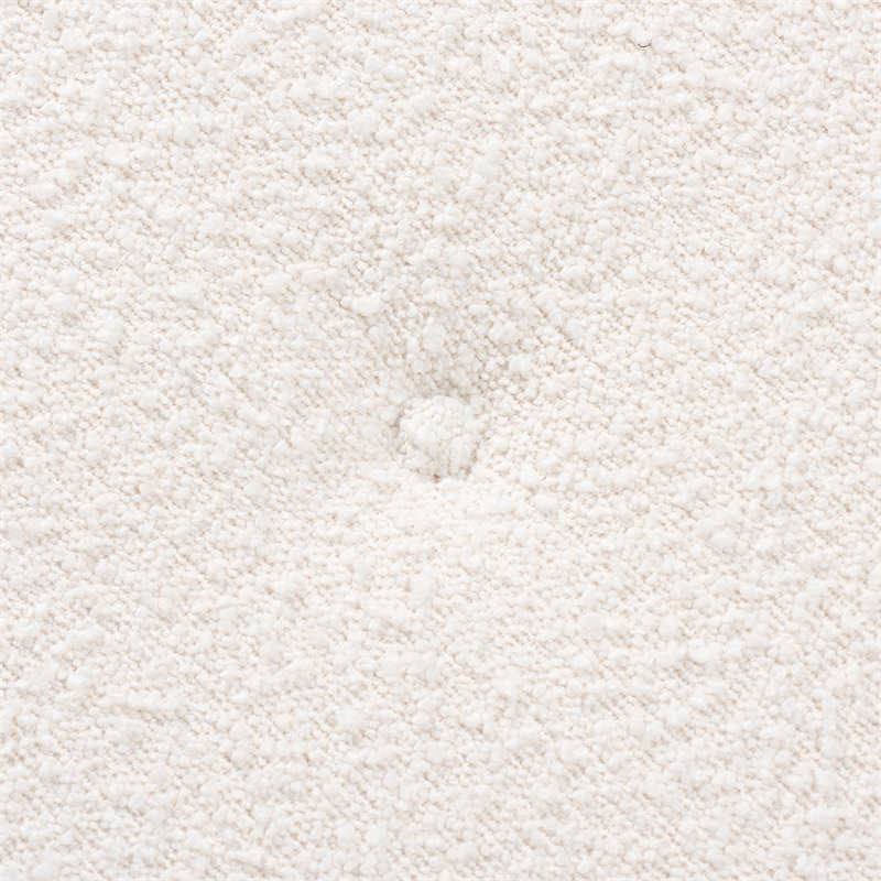 Baxton Studio Iliana Cream Boucle Fabric and Brown Rubberwood Ottoman Footstool