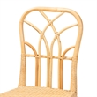 Baxton Studio Monaco Oak Brown Mahogany Wood and Natural Rattan Dining Chair